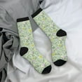 thumbnail image 5 of Susaid flower and leaf Print Men's Moisture Wicking Cushioned Crew Work Boot Socks Suitable for Size 36-45, 5 of 6