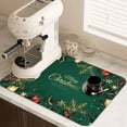 thumbnail image 3 of Merry Christmas Dish Drying Mat Gold Green Dish Drainer Mats 16x20 Inch Holiday Decorative Absorbent Dishes Pad Heat Resistant Foldable Mats Pads for Kitchen Counter Sink, 3 of 5
