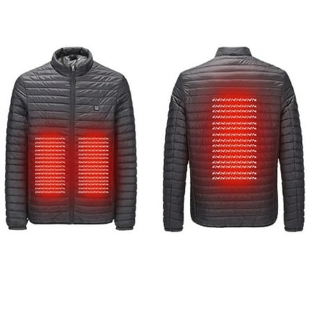 USB Men Electric Heating Vest Jacket Heated Padded Coats Waterproof Warm,