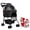 Black, variant on Dbuoem 4 Wheel Dog and Cat Stroller with Removable Carrier,Breathable Mesh Canopy,Storage Basket and Cup Holder,Pet Carrying Cart Holds Up to 17.6lbs for Walks Outings Shopping