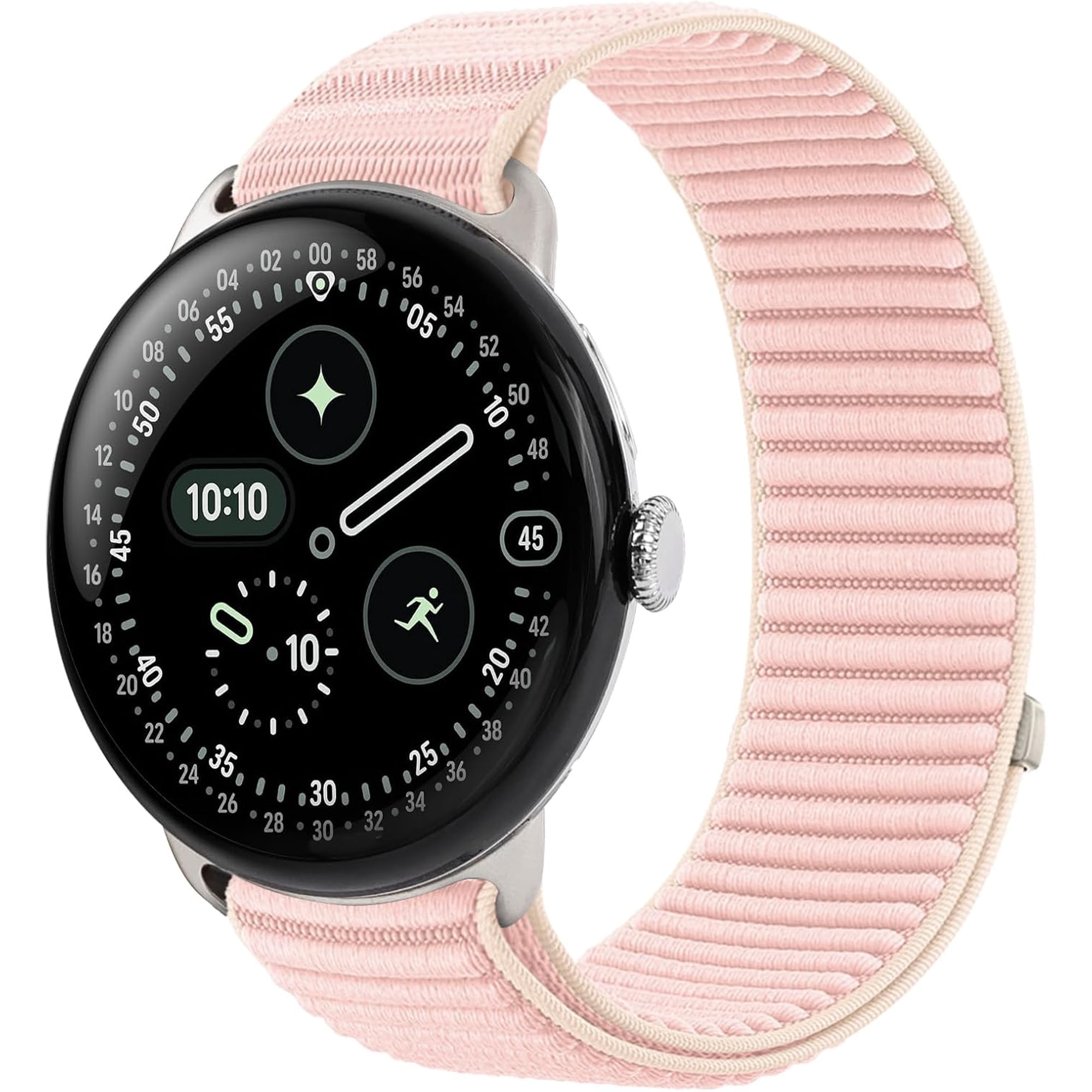 MYKOMI Nylon Loop Sport Bands fpr Google Pixel Watch 4/3/2/1 45mm 41mm Band | Upgraded All-Steel Connector, Soft Breathable Braided Replacement Straps for Women Men(41MM)