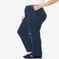 thumbnail image 4 of CHOK Plus Size 7-Day Knit Straight Leg Pant Stretch Elastic Waist Petite & Tall - 3X  Navy, 4 of 6