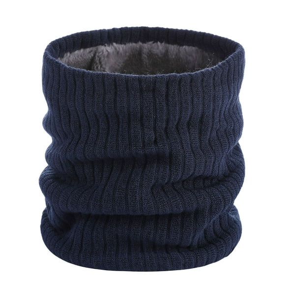 CAIVO Women Winter Double Layer Velvet Warm Neck Cover Solid Color Yarn Knitted Scarf Classic Shawls Wraps