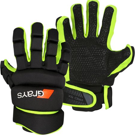 Grays Pro 5x Field Hockey Glove - Black, Neon Yellow