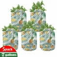 thumbnail image 1 of Watercolor Grow Bags 5-Pack, Exotic Fruits Leaves, Heavyduty Fabric Pots with Handles for Plants, 2 Sizes, Green Yellow Pale Brown, by Ambesonne, 1 of 3