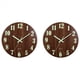 thumbnail image 1 of 2X Reloj de Pared Luminoso, Relojes de Pared de Cocina Silenciosos de Madera de 12 Pulgadas Que No Hacen Tictac para Sala de Estar Interior/Exterior, 1 of 7