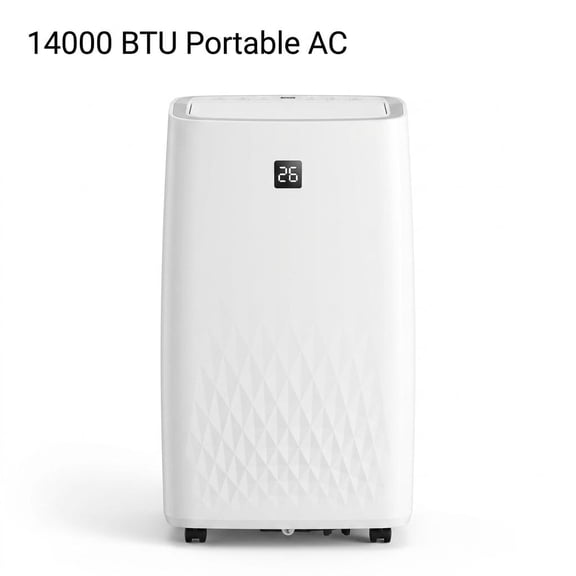 14,000 BTU 3-in-1 Portable Air Conditioner – Cools up to 750 Sq.Ft, Dehumidifier & Fan, Sleep Mode, Remote, 24H Timer, Window Kit – For Bedrooms, Living Rooms & Offices