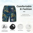 thumbnail image 3 of Yiaed Halloween Elements Print Mens Swim Trunks Bathing Suit Compression Liner Beach Swim Shorts Swimwear Quick Dry Zipper Pocket No-Chafing Board Short-Small, 3 of 6