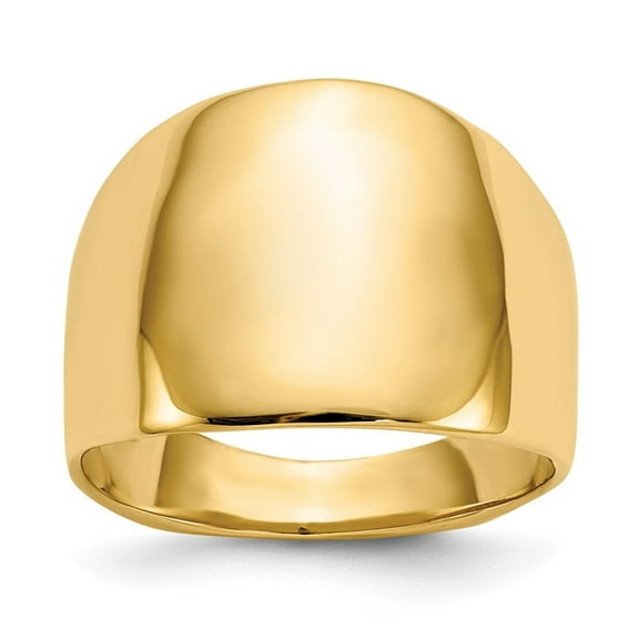 Diamond2Deal 10K Yellow Gold Polished Dome Ring for Women Size 6.5