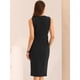 thumbnail image 3 of Vestido de trabajo Allegra K sin mangas Cuello Redondo Ceñido al Cuerpo Negro L, 3 of 5