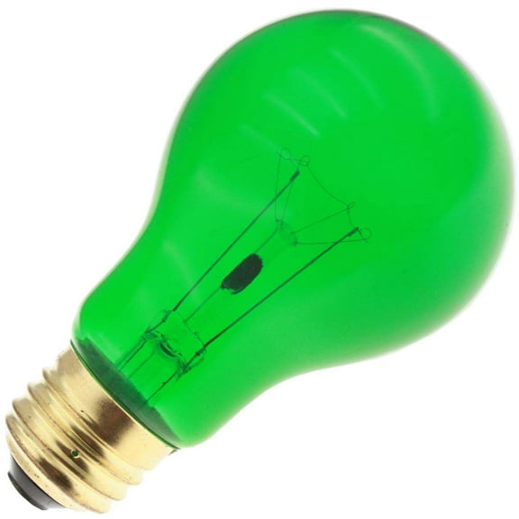Industrial Performance Specialty/Decorative 25A19/TG, 25 Watt, 130 Volt, A19, Medium Base, Transparent Green Light Bulb (2 Pack)