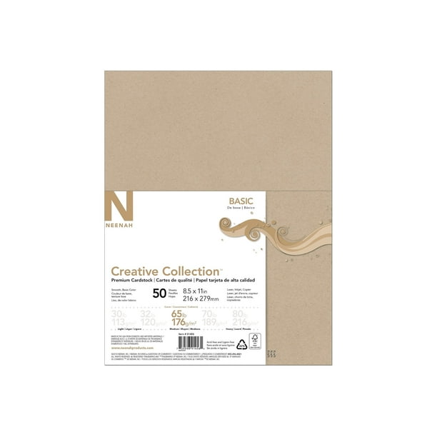 Neenah Paper Cardstock Paper 65 lbs. 8.5" x 11" Tan 91456