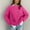 Hot Pink Female Clothing, variant on SMihono Trendy Knit Sweater Women's Sweater 2023 New Loose Crew Neck Solid Color Long-Sleeved Lazy Style Knitted Sweater Green 10