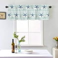 thumbnail image 2 of Summer Coastal Starfish Curtain Valances for Kitchen Windows Blue Nautical Beach Rod Pocket Valance Window Treatments 1 Panel Short Toppers Curtains 54x18 Inch for Bedroom Bathroom Living Room Decor, 2 of 6