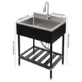 thumbnail image 3 of Sink Stainless Steel Sink Free Standing Single Bowl Kitchen Sink 30.8*22*39.5in, 3 of 10