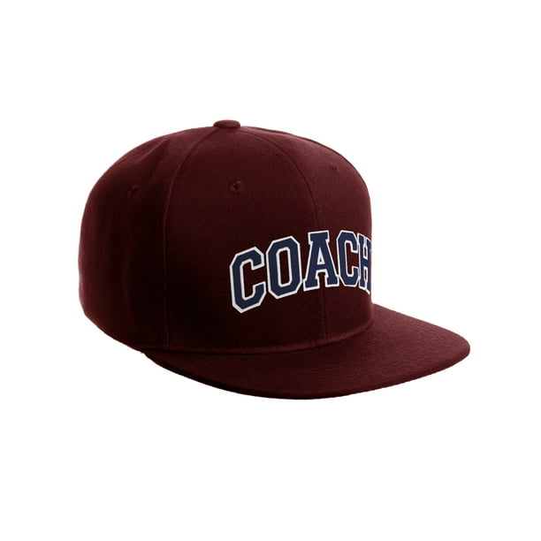 Original Team Coach Snapback Hat Classic Layered Arched Letters Flat