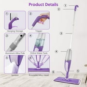 BCOOSS Spray Mops for Floor Cleaning - Microfiber Floor Mop with 550ML Refillable Bottle 3 Washable Pads Kitchen Dry Wet Mop