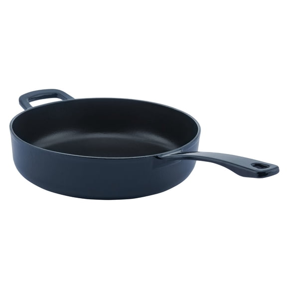 Chuck Hughes Cast Iron Deep Skillet, 3.75 L (4 qt.) Dark Blue