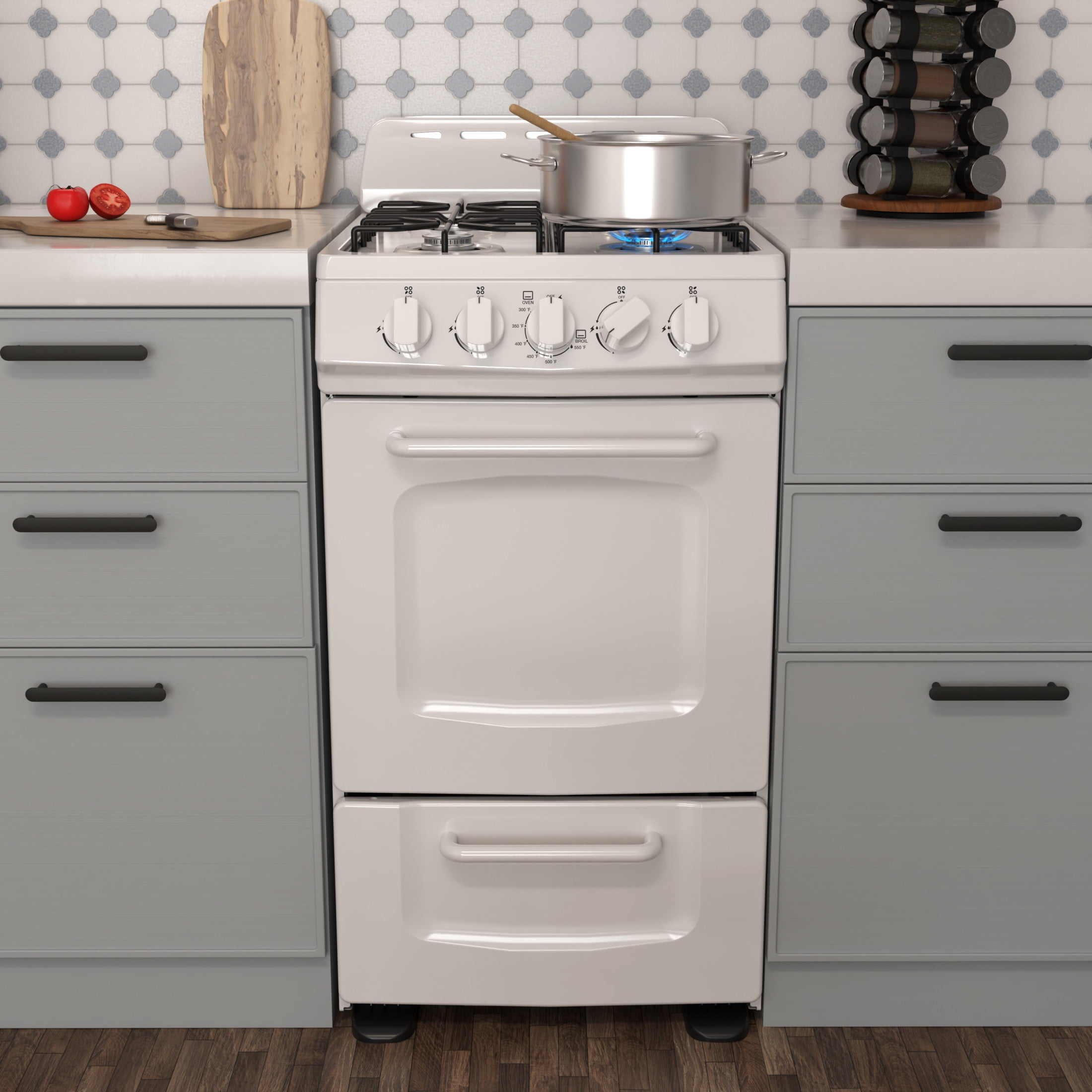 Avanti 20" Gas Range Oven with Solid Metal Door, in White (GRO20P0W)