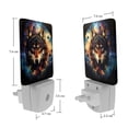 thumbnail image 7 of PhooArto Tribal Wolf Galaxy Moon Plug in LED Night Light Auto Sensor Dusk to Dawn Decorative Night for Bedroom, Bathroom, Kitchen, Hallway, Stairs, Baby's Room, Energy Saving, 7 of 7