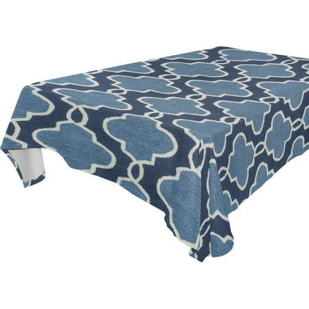 

POPCreation Blue Hollow Out Decorative Pattern Tablecloth 60x84 inches