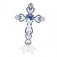 thumbnail image 5 of Religious Crucifix Stand Wall Cross 20cm Tall Decoration Home Decor for Dining Table, Fireplace, Table Top Removable Bracket Blue, 5 of 9