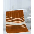 thumbnail image 3 of Burnt Orange Beige Striped Towel Set of 3, Soft Microfiber Bath Towels, Hand Towel, Washcloths, Modern Farmhouse Retro Lines Quick-Dry Absorbent Towels for Bathroom Kitchen Hotel Beach Gym Spa, 3 of 7