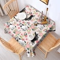 thumbnail image 2 of Husky and Pink Pioneer Flower Square Tablecloth,Waterproof Square Table Cover,Wipeable Spillproof Washable Table Cover for Home Kitchen Party Decor 60"x60"(152x152cm), 2 of 6