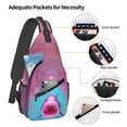 thumbnail image 3 of Lsque Pink Shark Pool Fantasy Pattern Cross Chest Bag Diagonally – Premium Durable Front Chest Sling with Adjustable Padded Strap, High-Capacity Storage, 3 of 8