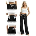 thumbnail image 4 of SEVEGO Tall Women Casual Linen Pants 30"/32"/34"/36" Inseam Drawstring Smocked Waist Beach Summer Trousers with Pockets, 4 of 6