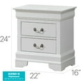 thumbnail image 2 of Glory Furniture Louis Phillipe 2 Drawer Nightstand in White, 2 of 8