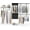 Black, variant on 20'' - 96'' Closet System Wall Mounted, iSunirm Clothes Organizer System with 2 Wooden Drawers and 4 Hanging Rods, Wardrobe Closet System for Bedroom/Closet, 96"L x 16"W x 58"H, Black