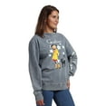thumbnail image 3 of Coraline Character Cat & Stars Logo Women's Gray Mineral Wash Crew Neck Long Sleeve Sweatshirt -XL, 3 of 7