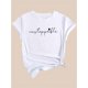 thumbnail image 3 of Camiseta para mujer verano SuaveUnstoppable Graphic Tee - Women’s Casual Round Neck Short Sleeve T-Shirt, Red with Black Lettering & Heart Print, Lightweight Polyester, Spring/Summer Collection, Eve, 3 of 7