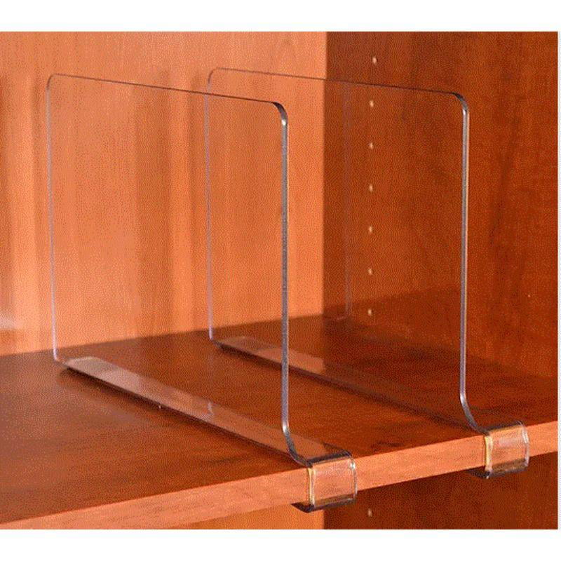 Meteou Acrylic Shelf Dividers Set of 4 Shelves Organizer  Separator for Home C 