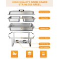 thumbnail image 2 of Chafing Dish Buffet Set 2 Pack, 8 QT Food Servers and Warmers Stainless Steel Chafer with Water Pan for Weddings, Parties, Banquets, and Catering, 2 of 6