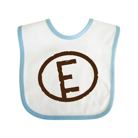 

Inktastic Branding Iron Letter E Monogram Gift Baby Boy or Baby Girl Bib