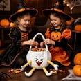 thumbnail image 2 of Halloween Pumpkin Candy Buckets Baskets with Legs, Halloween Goodie Candy Treat Snack Cookie Gift Wrap, Party Favors Supplies Decorations - White, 2 of 6