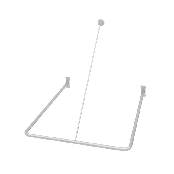 Naiture U Shape Shower Curtain Rod, Never Rust Stainless Steel Drilling Rod, 36'' x 36'', Brushed Nickel Finish