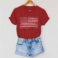 thumbnail image 6 of Aueoeo Women's 4Th of July Printed Short Sleeve Round Neck T-Shirts Casual Summer Tops for Daily Wear,Red,XXXL, 6 of 6