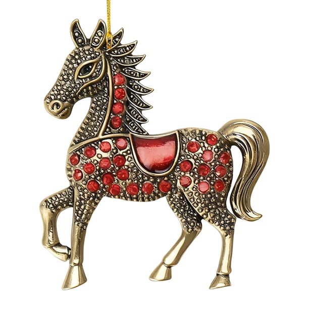 Adornos navideños con forma de caballo Decoración colgante con brillantes en forma de caballo Adorno acrílico para el árbol de Navidad para fiestas de invierno y Navidad Decoración para el hogar