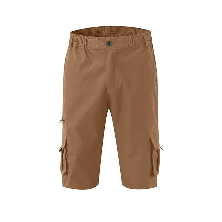 Xihbxyly Mens Shorts Cargo Shorts for Men, Cargo Shorts for Men Stretch  Waist Cotton Hiking Short Casual Solid Zipper Button Pockets Cropped Cargo  Shorts 10 Dollar Items 50% Off Deals 