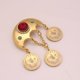 thumbnail image 3 of Islam muslim Arab Coin Gold Color Turkey Coins brooch baby Pin, 3 of 5