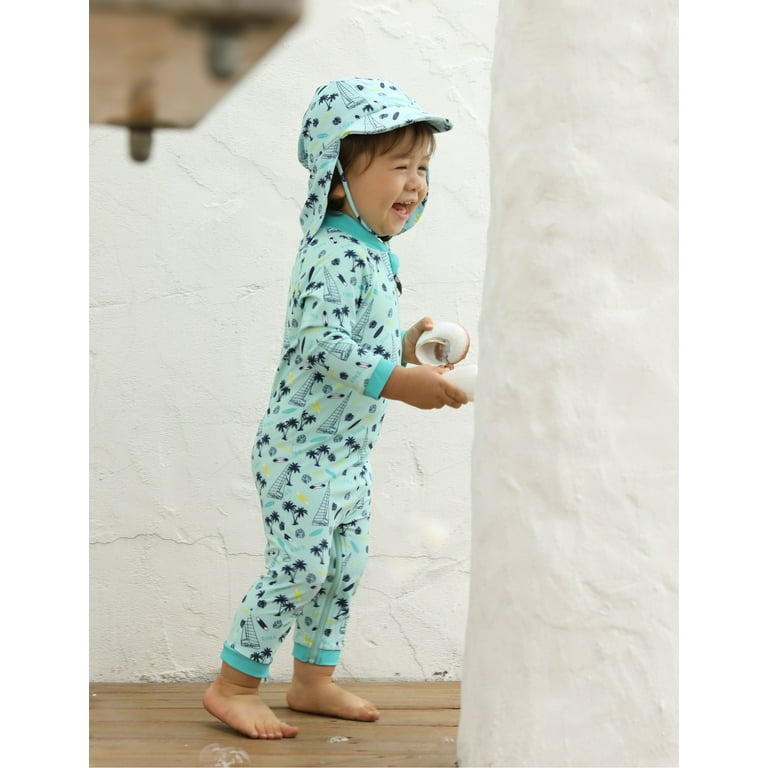 weVSwe Toddler Boy Swimsuit UPF 50+ Rash Guard with Crotch Zipper