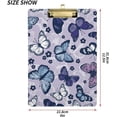 thumbnail image 3 of 12.5"x9" Purple Butterfly Clipboards, Standard A4 Letter Size Nursing Clipboard with Low Profile Metal Clip Decorative Clip Board for Office Supplies,Silver, 3 of 7