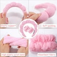 thumbnail image 5 of Spa Headband for Washing Face Wristband Sponge Makeup Skincare Headband Terry Cloth Bubble Soft Get Ready Hairband for Women Girl Puffy Padded Headwear Non Slip Thick Hair Accessory(Pink), 5 of 18