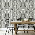 thumbnail image 4 of S4Sassy Peel & Stick Vinyl Wallpaper, Art Deco Streamline Print Contact Paper Waterproof - Black, 25"x360", Removable Modern Wall Covering for Home Decor in Bedrooms & Living Areas, Renter Spaces, 4 of 9
