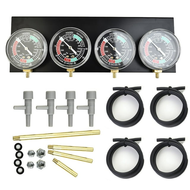 Motorcycle Carburetor Vacuum Balancer Synchronizer Gauge 4 Cylinder Kit