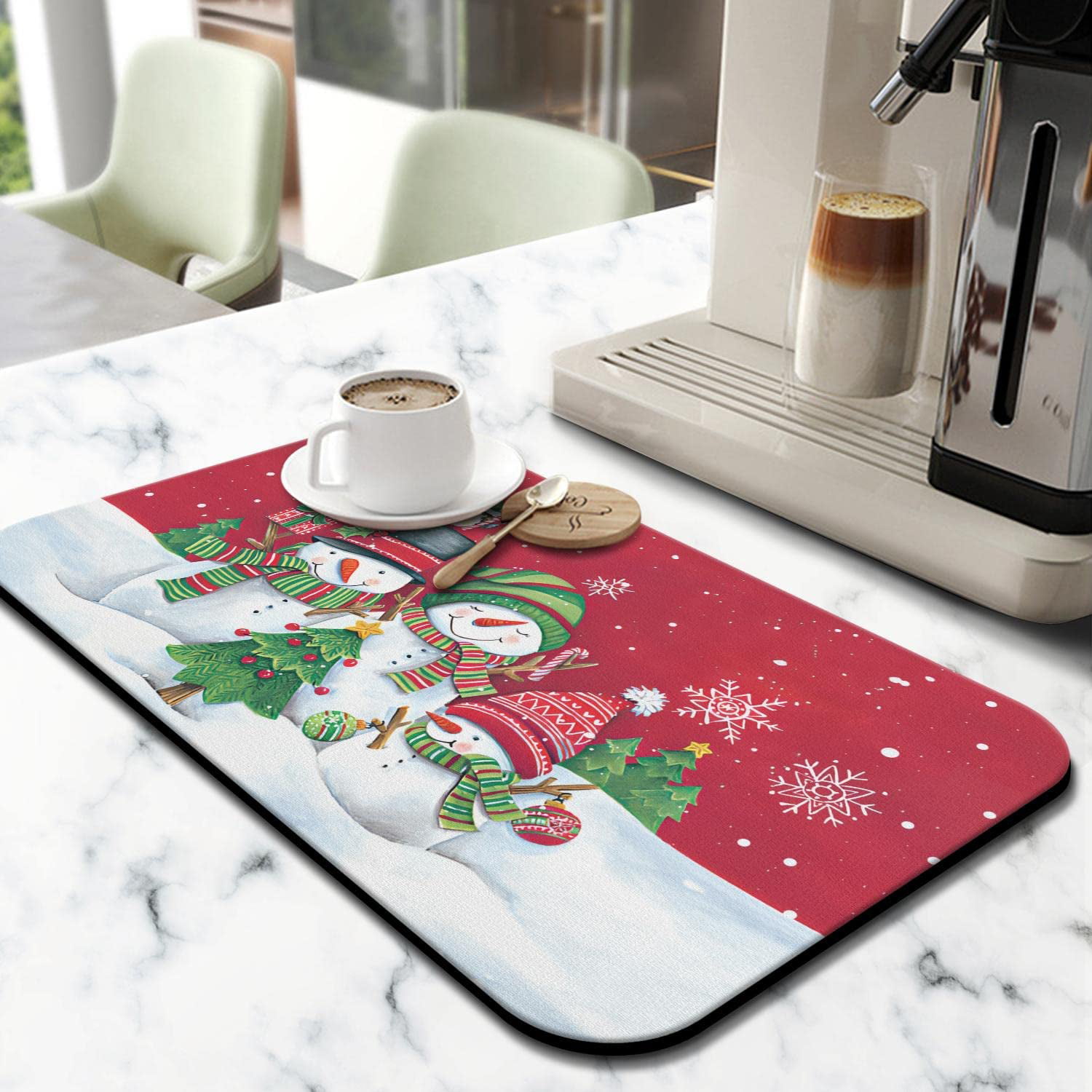 Christmas Reindeer Kitchen Dish Drying Mat, Kitchen Counter Dish Mat – Home  Stitchery Decor