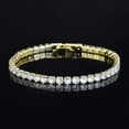 thumbnail image 2 of 17mm Round Cut Diamond Tennis Chain Tennis Bracelet Necklace, Real Gold Rhodium Plated Iced Out Prong Setting, 2 of 24